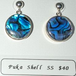 Sterling Silver Puka Shell Earrings