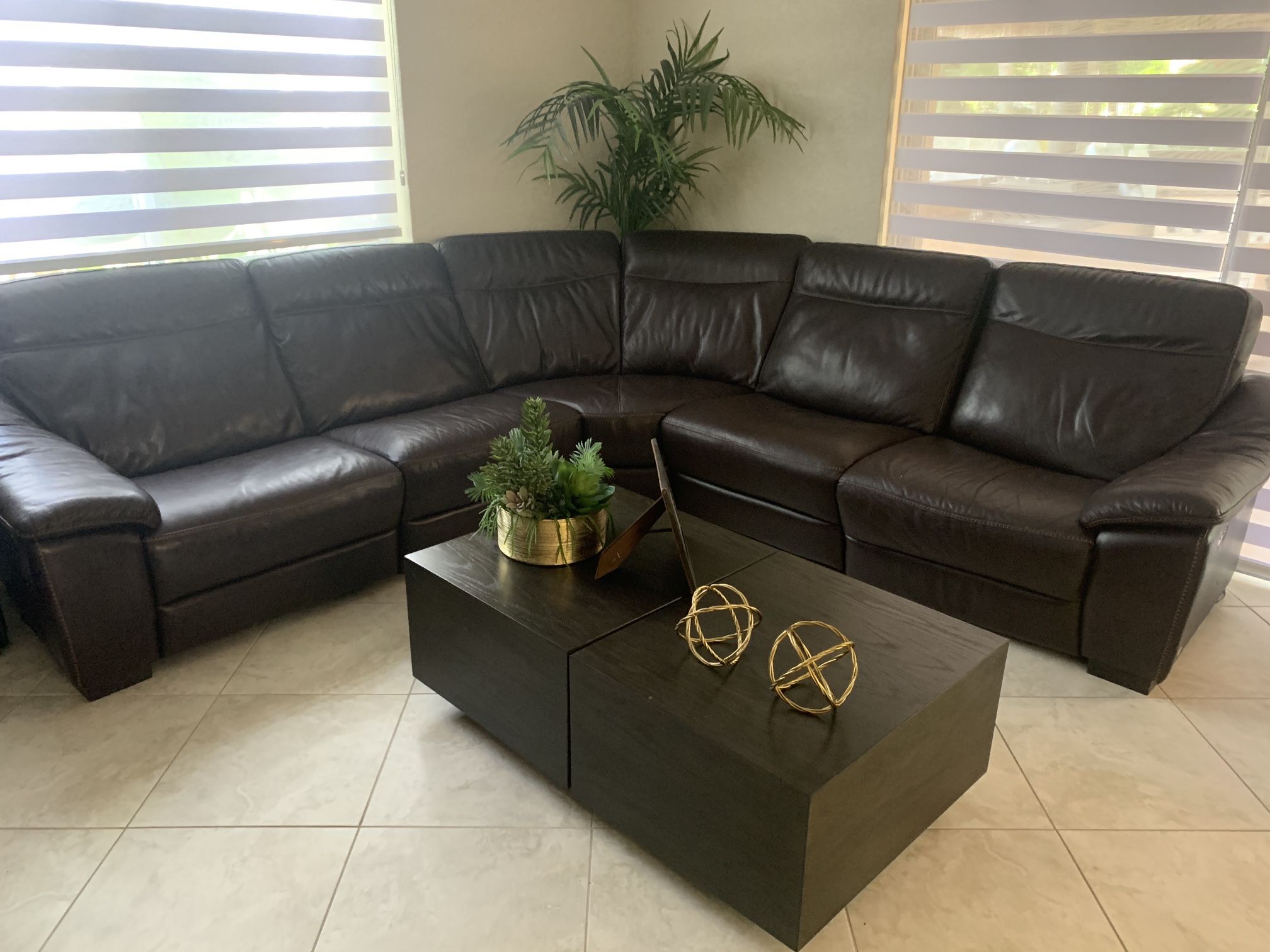 Leather Sectional Reclining Sofa Used