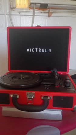 red Victrola Journey Bluetooth Suitcase record player