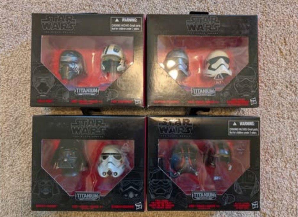 Star Wars Black Series/Titanium Series Miniature Helmet Lot