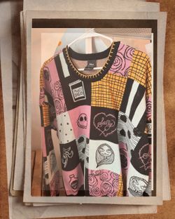 Disney Nightmare Before Christmas Patchwork Knit Sweater