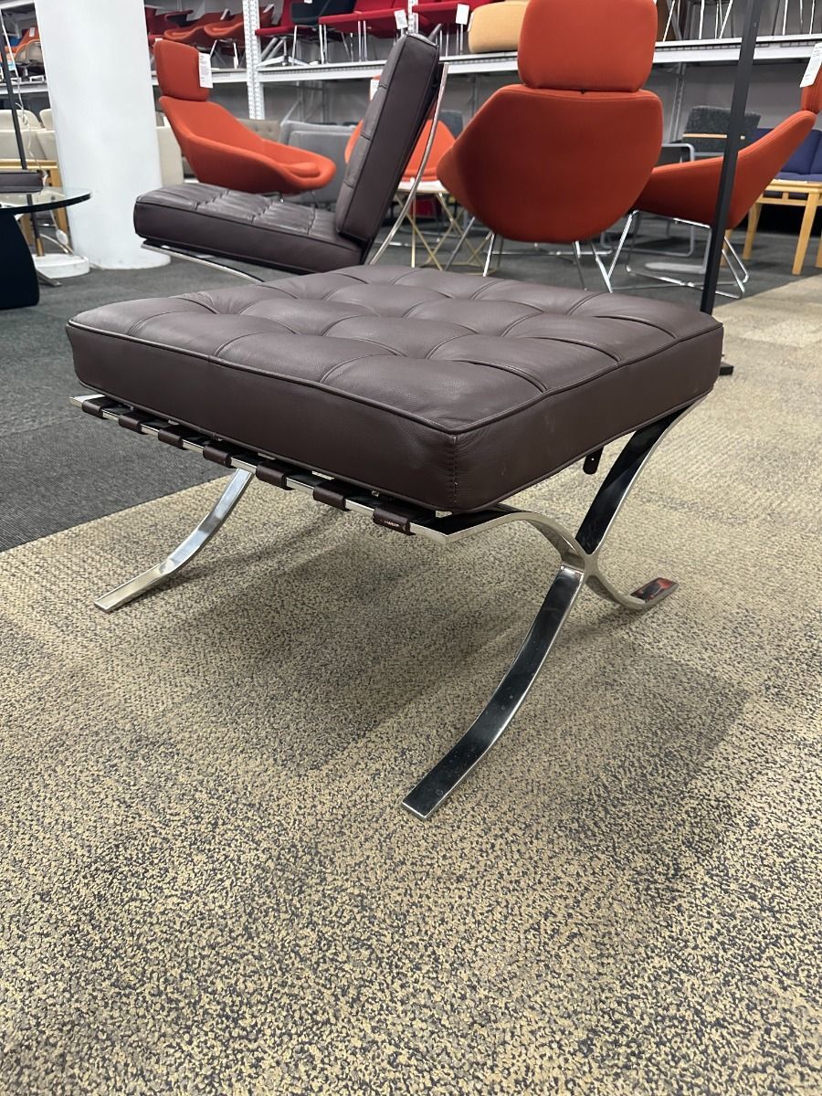 Replica Barcelona Footstool (Brown/Chrome)