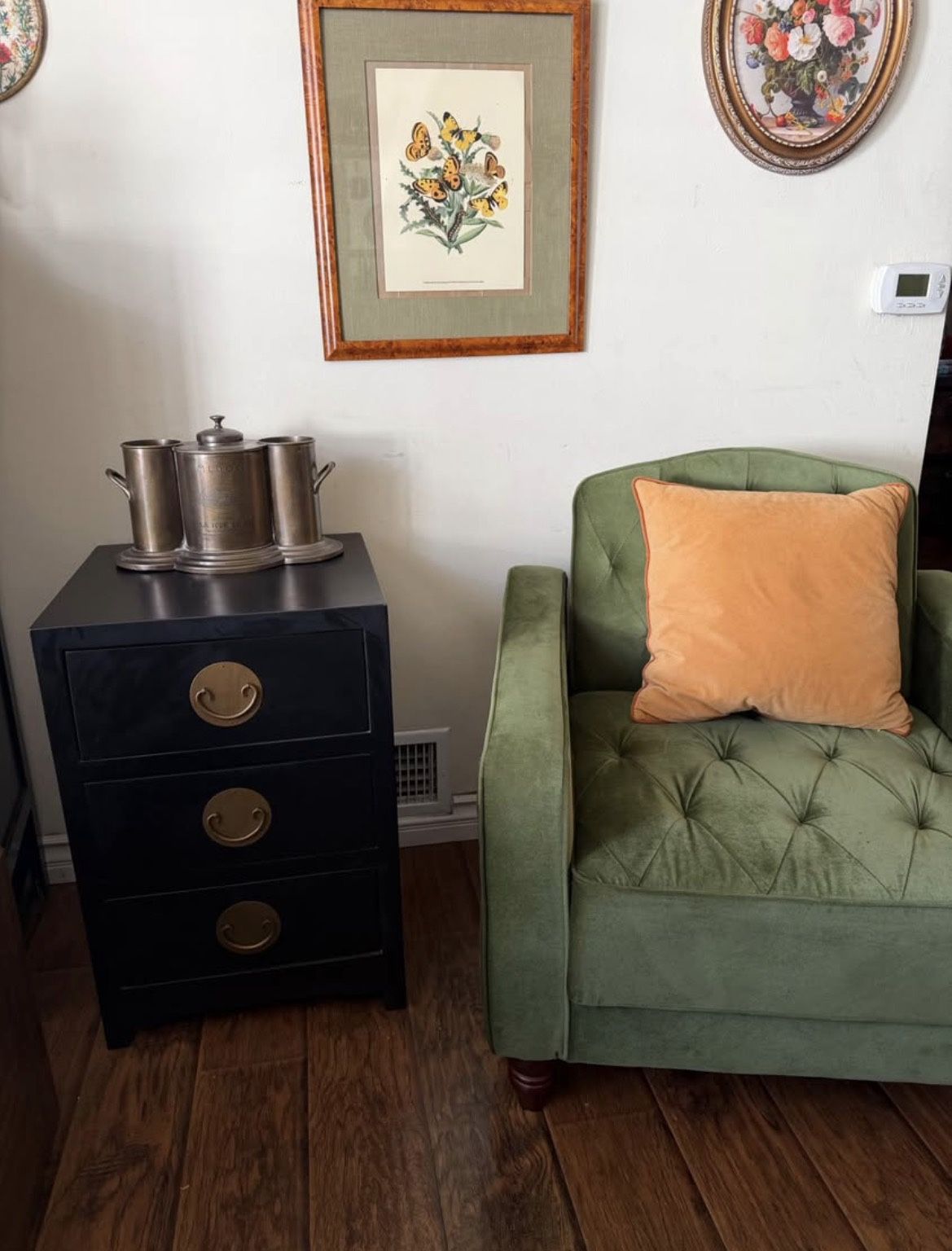 Black Single Nightstand / End / Side Table - Asian Style