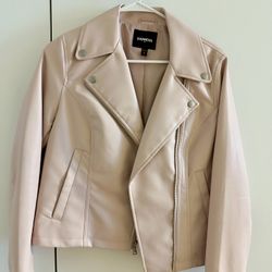 Women’s New Pink Leather Jacket (from Express) - Size Small 