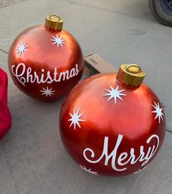 Large Outdoor Christmas Ornament Decorations Set of 2