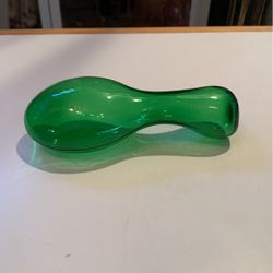 VERY RARE ANTIQUE HAND BLOWN HOLLOW GREEN GLASS DARNING EGG