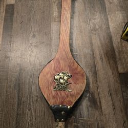 Vintage 27" Wood, Leather And Brass Fireplace Bellow