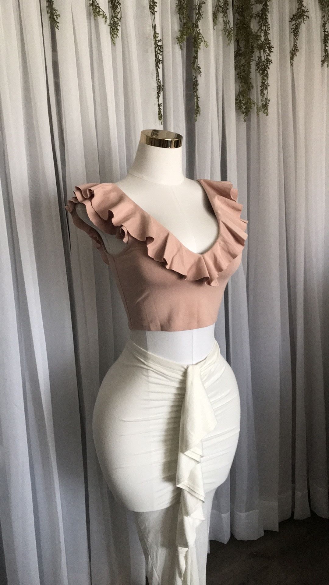 Blush Pink Ruffle Top Size M