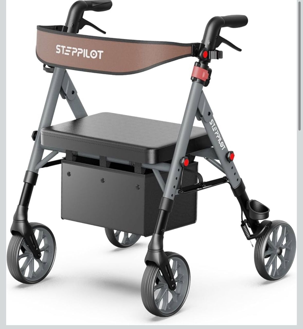 Foldable Aluminum Rollator Walkers with Cushion Seat for Senior