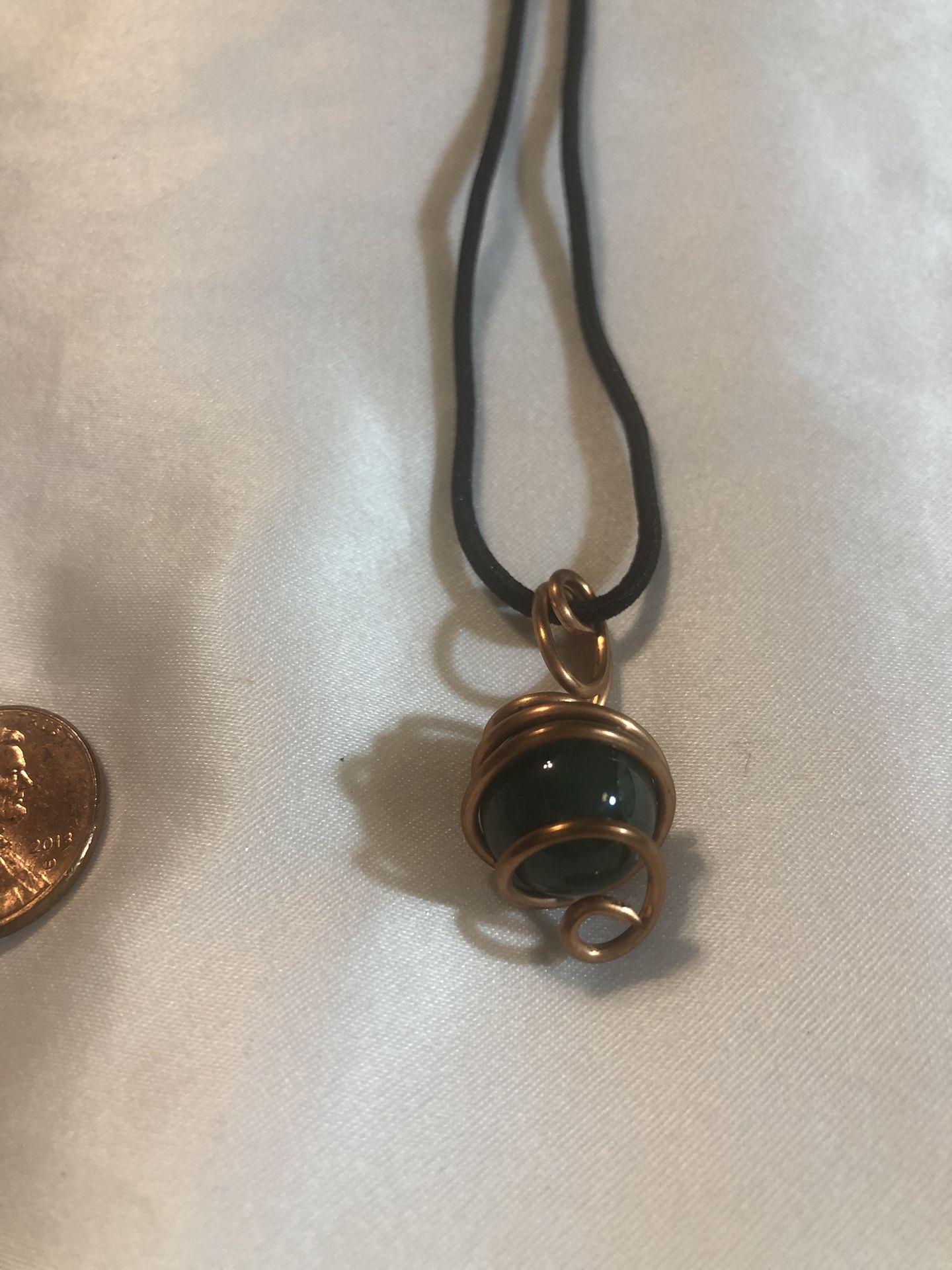 Crystal #7 Sphere Copper Wired Pendant