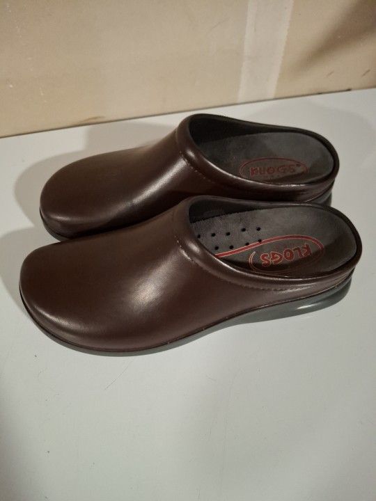 Klogs Brown Work Shoes Non Slip Size 10 Slip-ons with Removable Insert