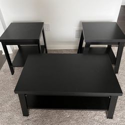 Coffee Table And Side Table Set- Black