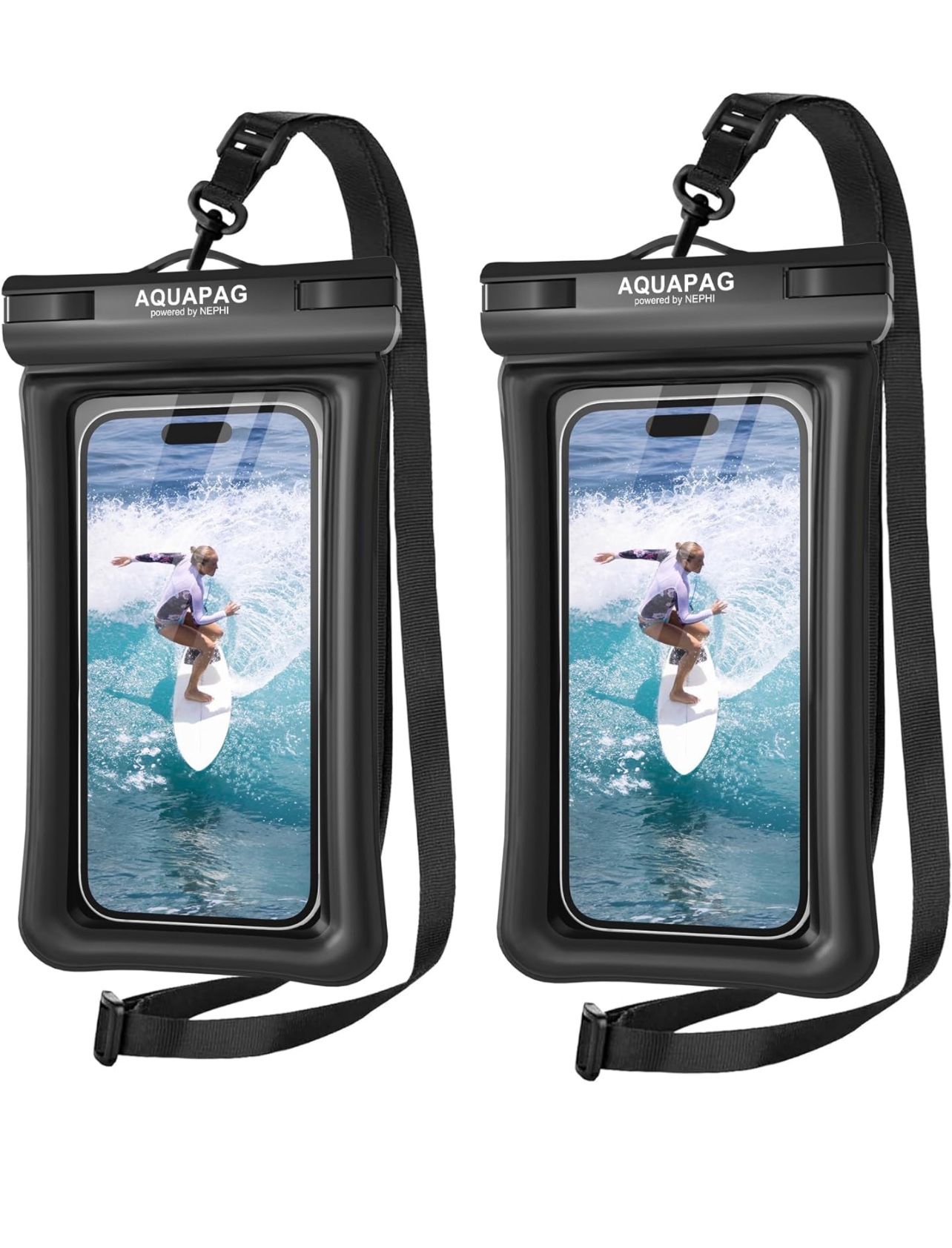 Brandnew Waterproof Phone Pouch 2 Pack-Up to 7.0",Adjustable Neck Lanyard Floating Waterproof Phone Case for iPhone,Phone Dry Bags for Vacation Beach
