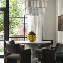 CB2 FOLEY MINK VELVET DINING CHAIRS 4