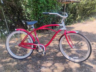 Phat bicycles Bike beach cruiser with white walls red men's or women's ladies