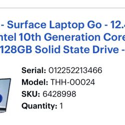 Microsoft Surface Laptop Go 10th Gen