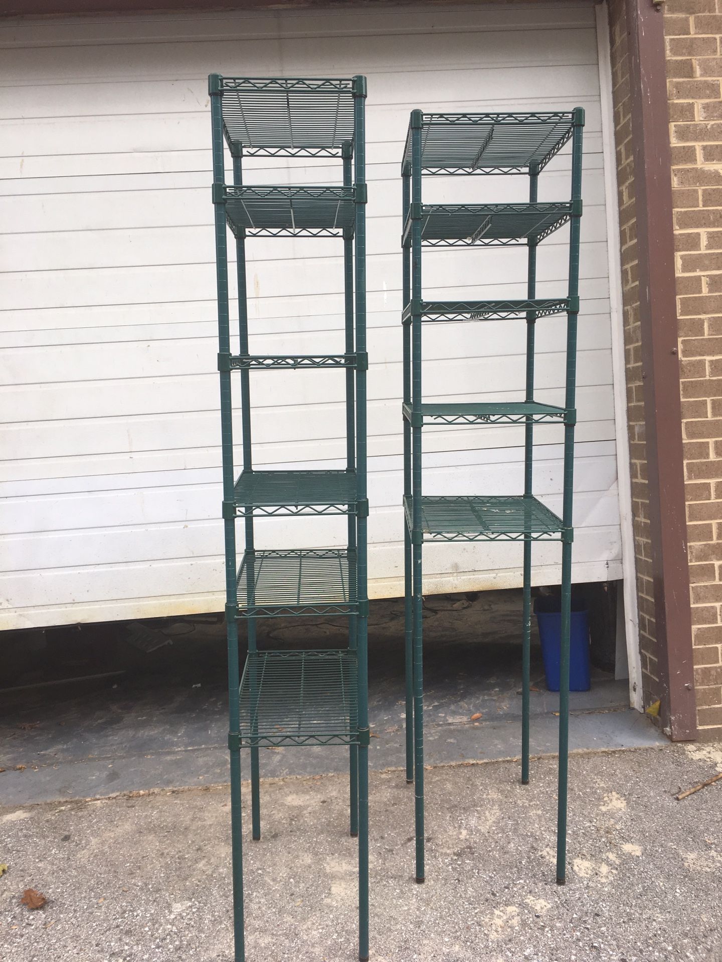 Metal shelves