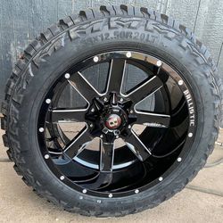 New 20” black Milled rims and Tires 20 Wheels 20x10 Rines Negros Con Llantas Nuevas F150 Ford Bronco Jeep Ram 22”  Rubicon Gladiator Chevy Silverado 