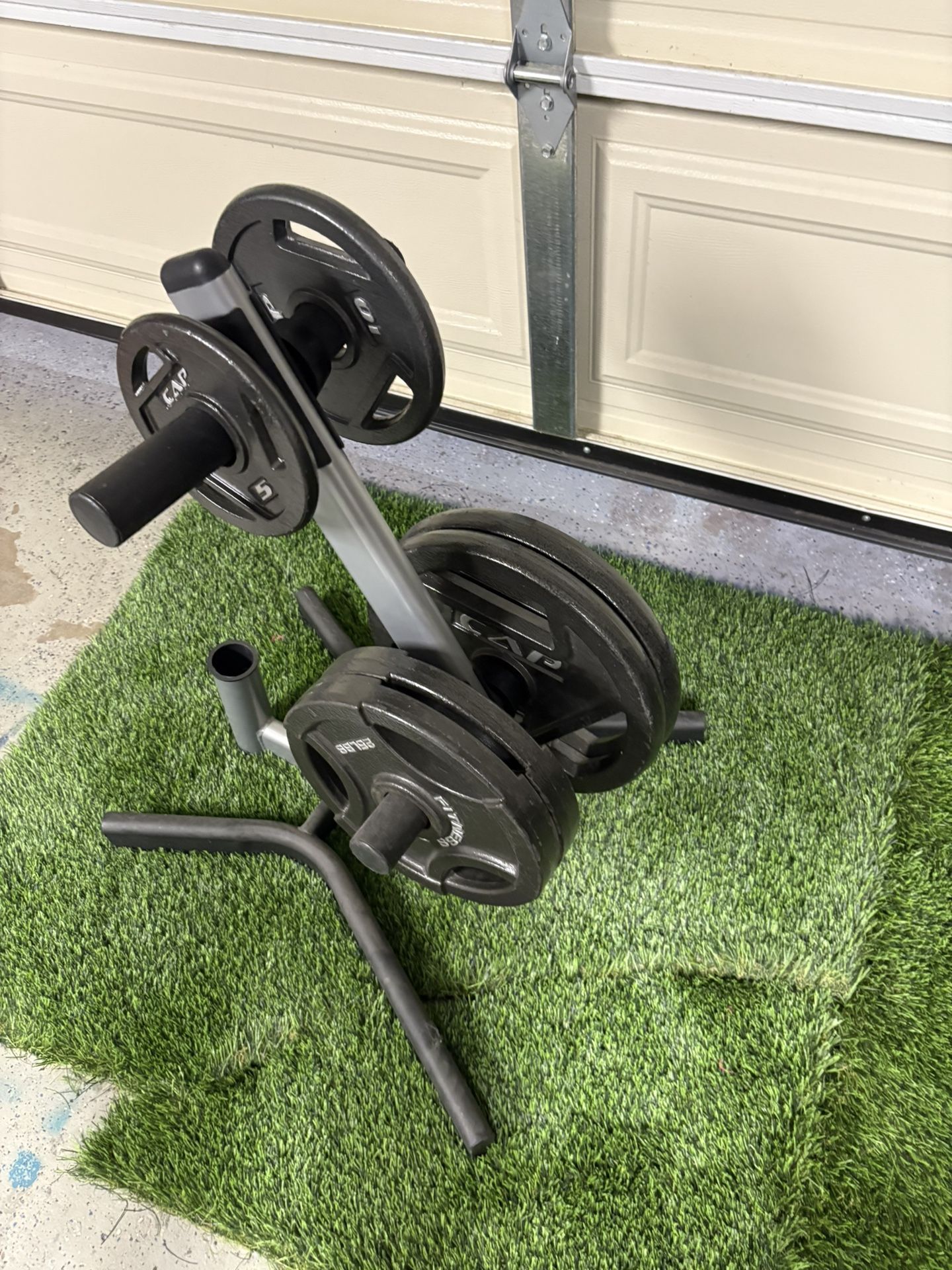 Olympic Weight Plate Set + Plate Tree Rack