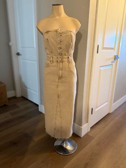 Strapless Denim Maxi Dress