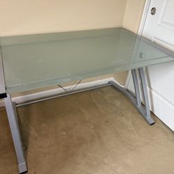 FREE Desk- Metal Frame And Glass Top