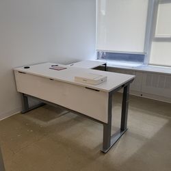 White uprise/ lift office desks