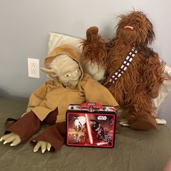 Star Wars Bundle | Yoda Backpack |Chewbecca plush + Tin box 