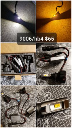 9006 led bulbs 6000k white/amber headlights/foglights brand new!