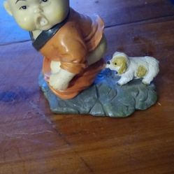 Little Boy And Doggie