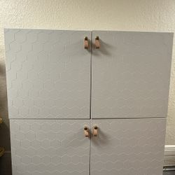 Storage Cabinet With 4 Doors and 4 Shelves