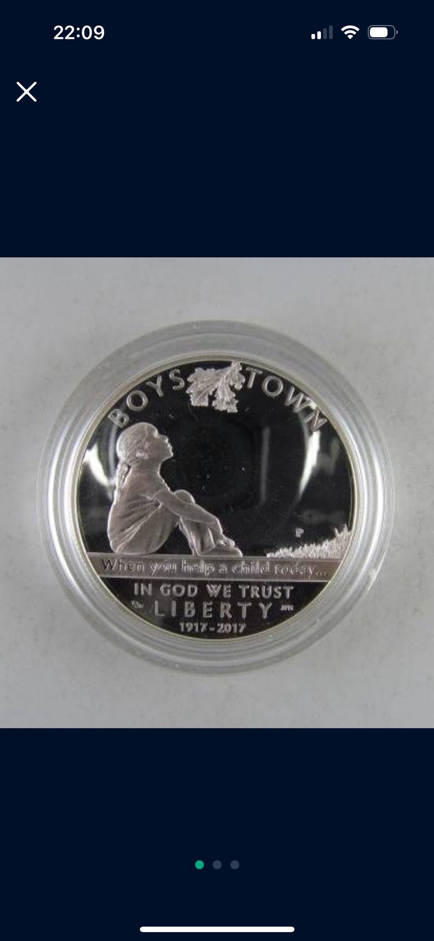 2017 Boys Town Silver Proof Dollar in OGP -- KEY DATE PROOF COIN!