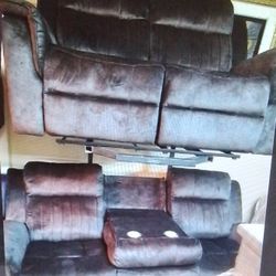 New 2 Pcs Sofas Reclining Set Only $1,100