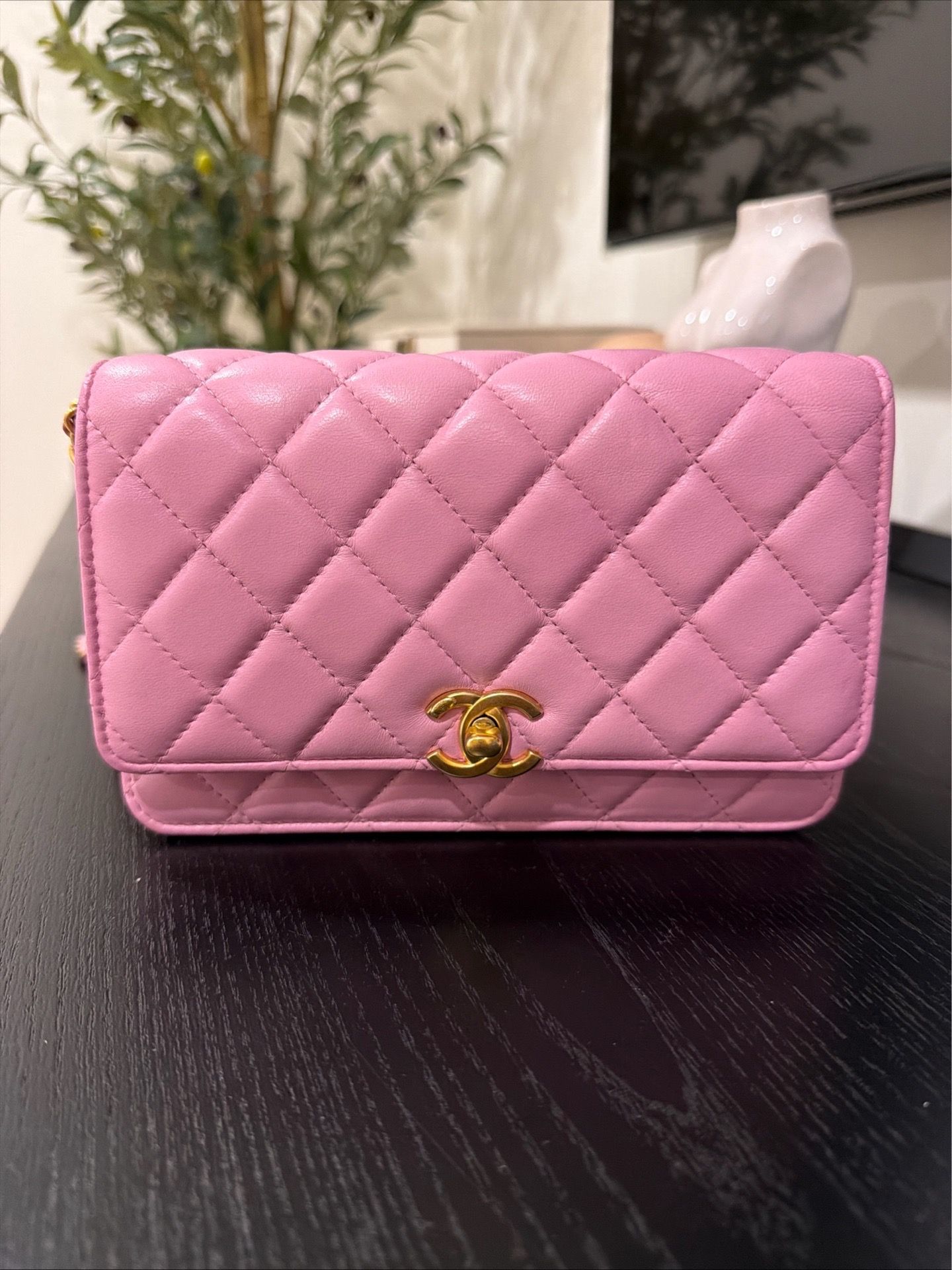 Authentic Baby Pink Chanel Wallet on Chain
