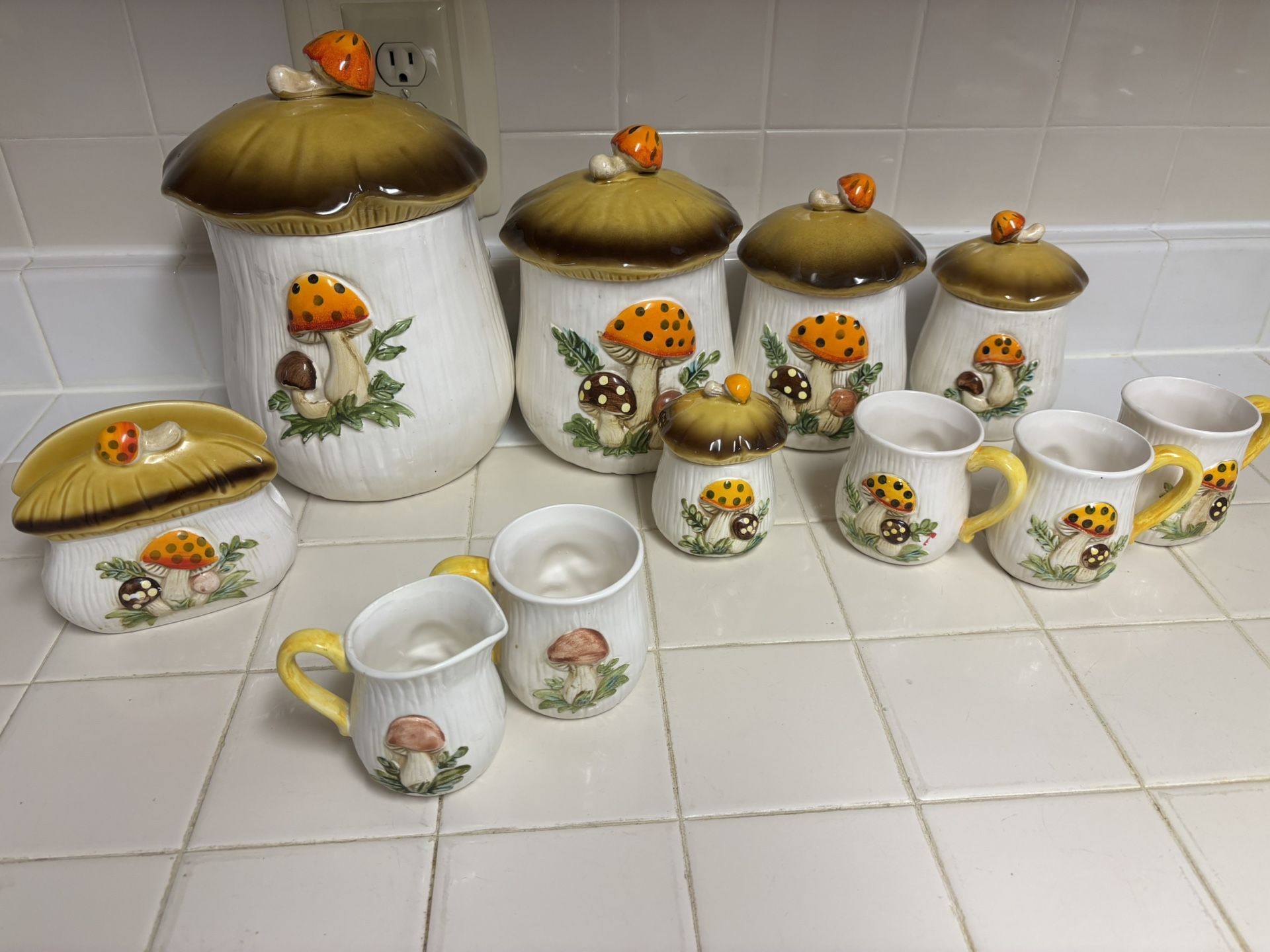 Vintage Collectors Mushroom Design Canister set & More