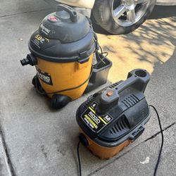 2 Wet/Dry Vacuums – Ridgid & Shop-Vac – Both Tested & Working – $35 Each