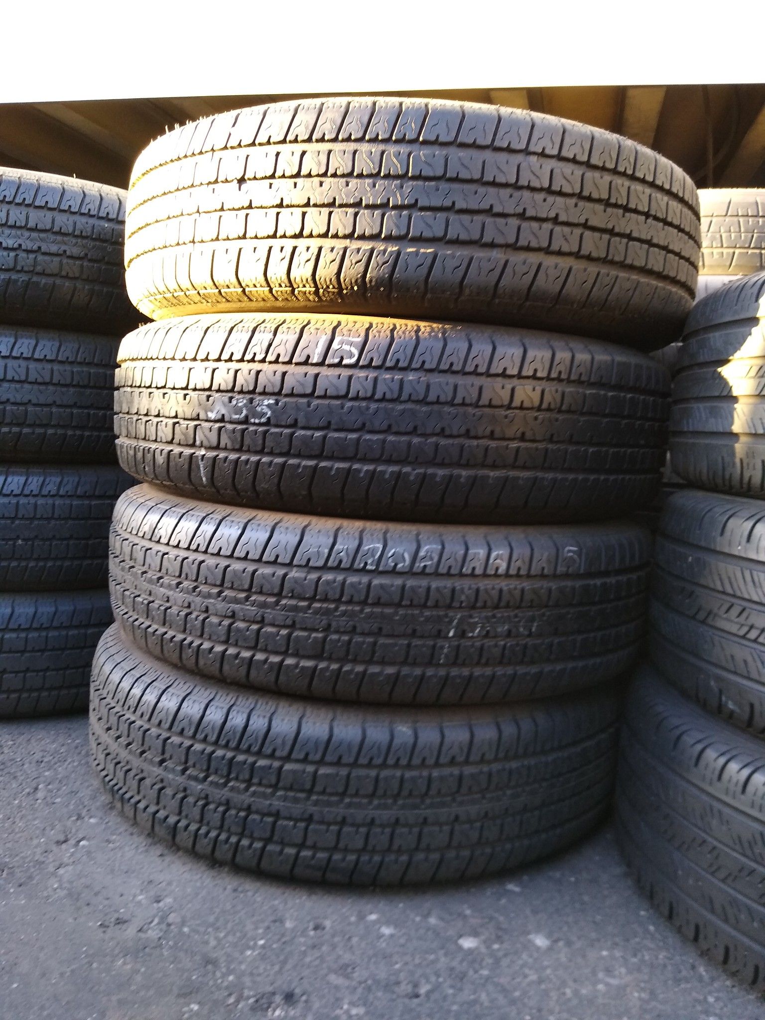 #4/ selling 4 used trailer tires size 205 75 15 all 4 for $120 Free installation