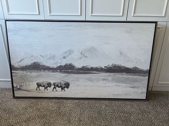 Framed Large Buffalo Canvas Art