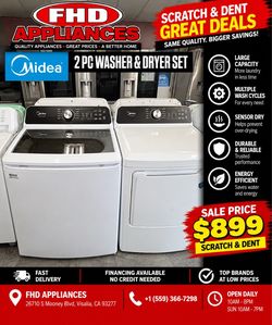 Midea washer and dryer set