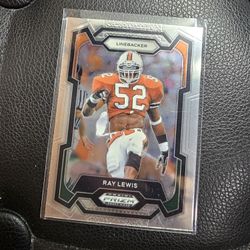 RAY LEWIS MIAMI PRIZM COLLEGE PANINI NFL SPORTS CARD!