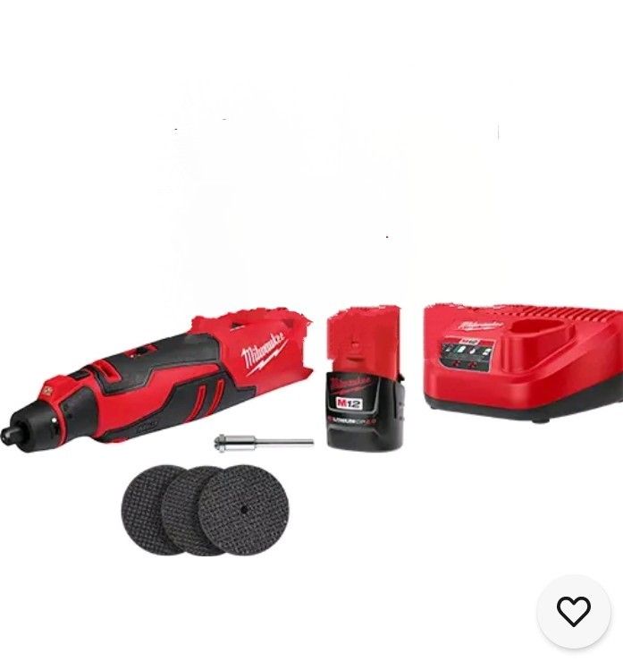 Milwaukee 2525-21 M12 12V Cordless Brushles Rotary Kit Battery Charger New , Firm