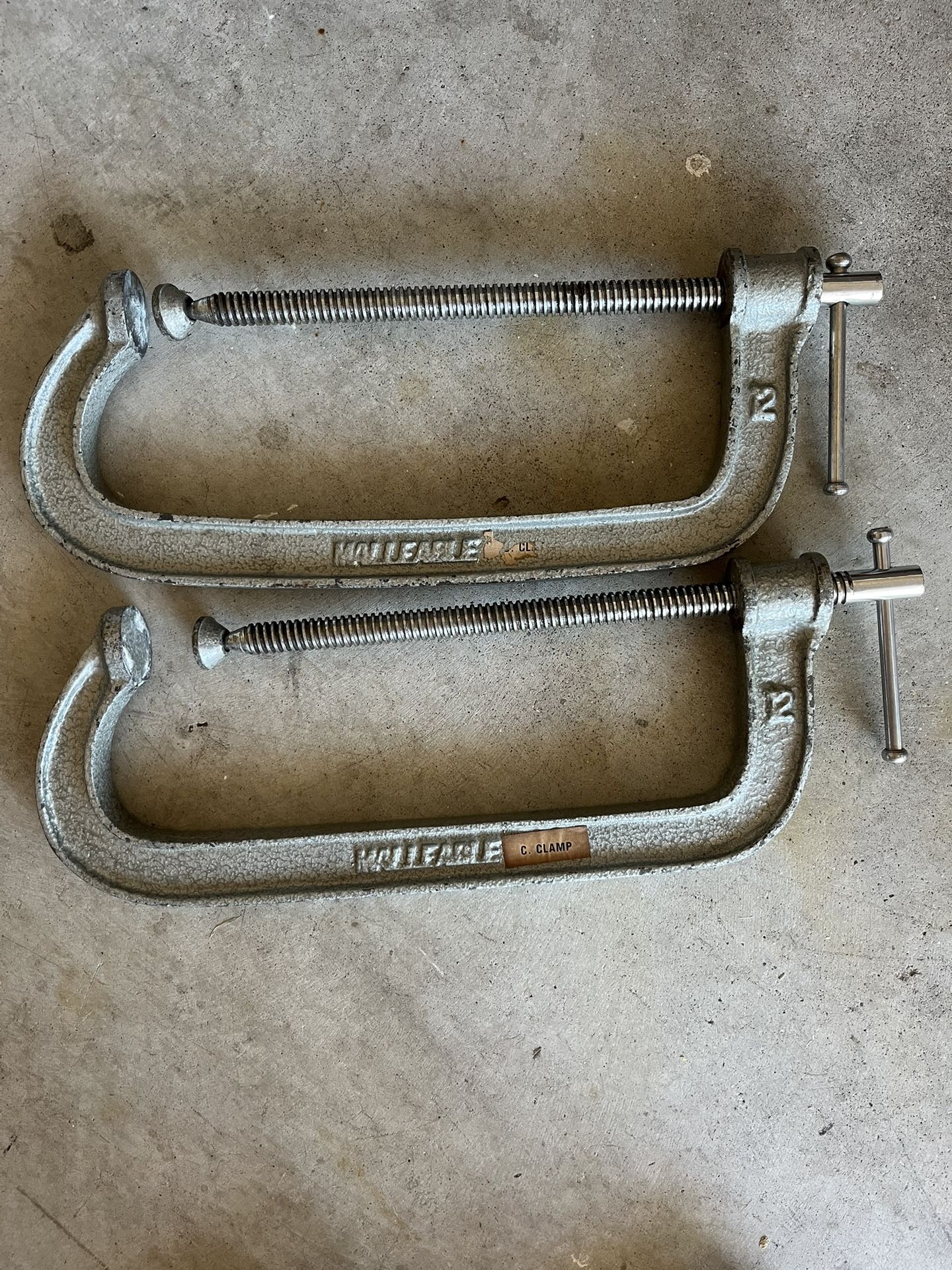Set of two 12” heavy duty C clamps