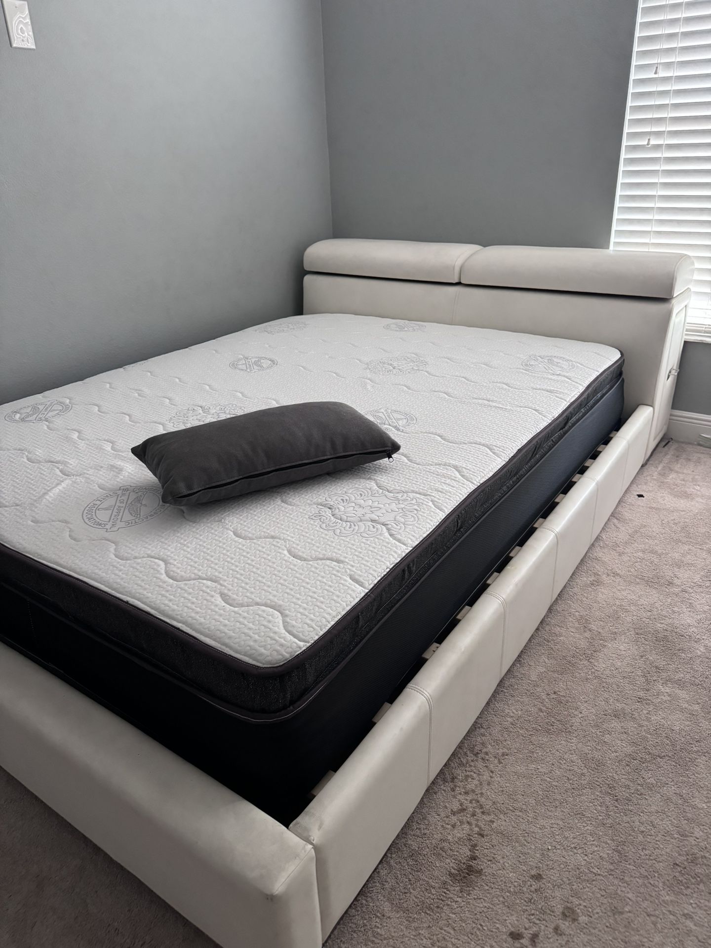 Luxury Leather Queen Frame & Bed