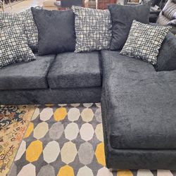 New Velvet Reversible Sectional Sofa 