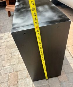 Black Wood Pedestal Display Stand