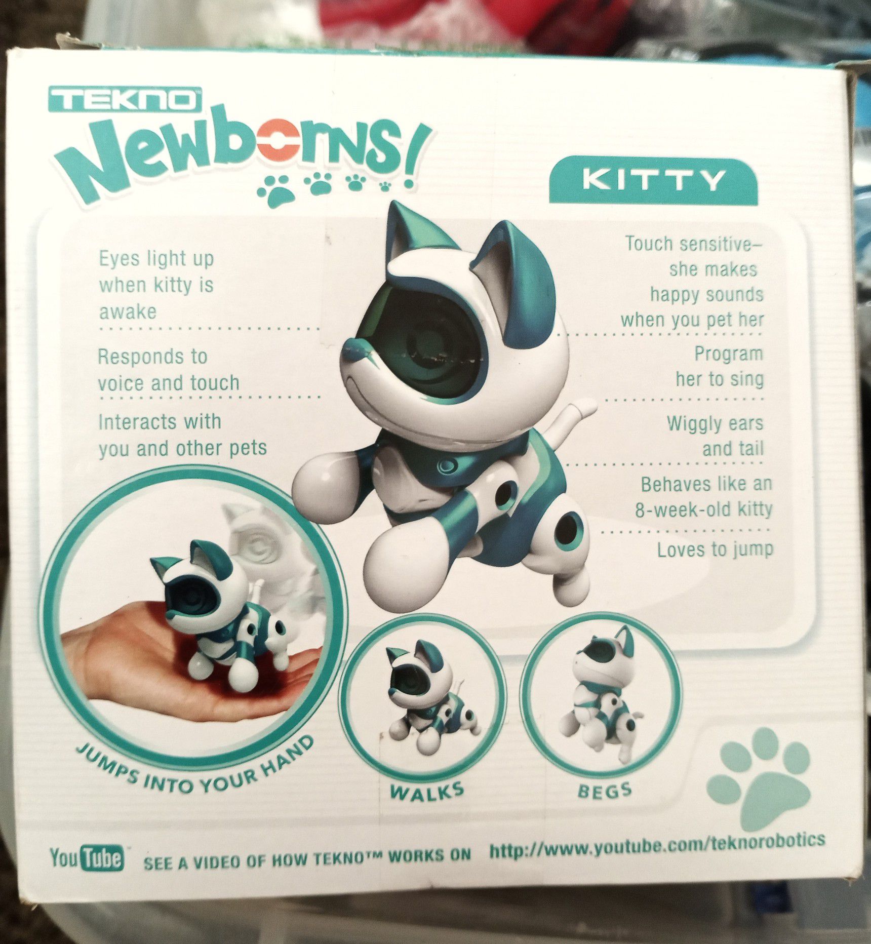 Tekno Newborns 45910 Robotic Pet Kitty, Teal
