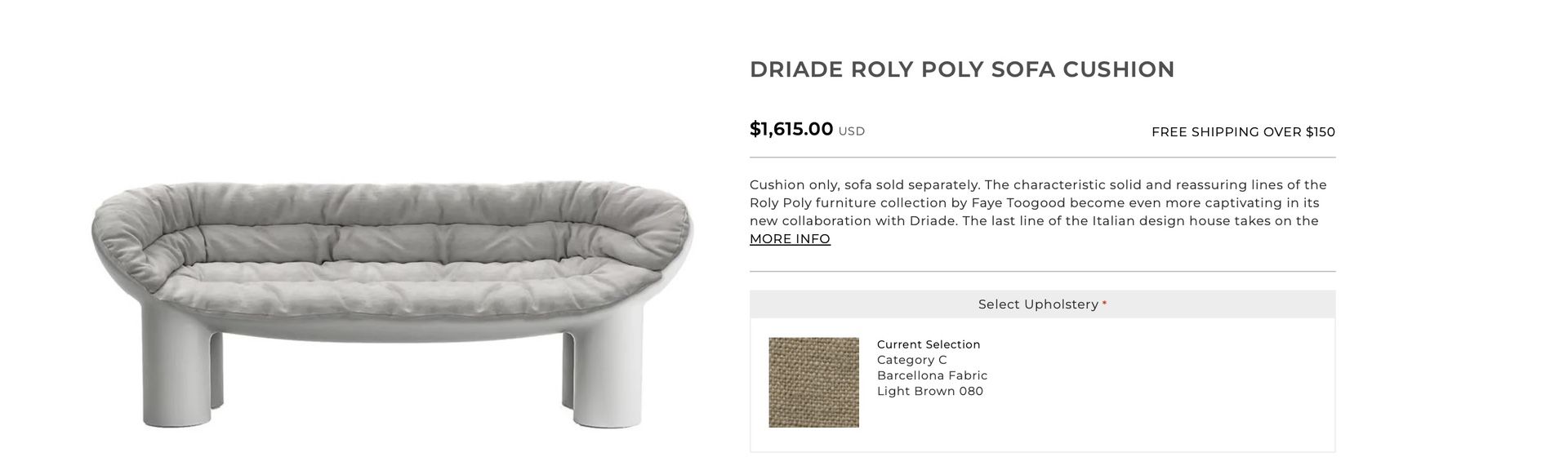 Driade Roly Poly Chair Cushion Sofa (Off White Color)
