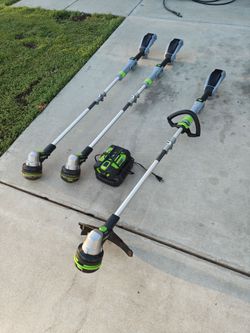 Ego power plus weed Wacker x 3 and 1 battery and 1 charger 280 firm no less all package deal not selling separately