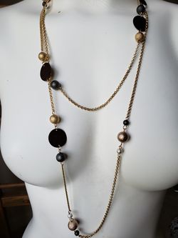 Gold long necklace