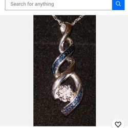 Two Sterling Silver Diamond Necklace Charms 