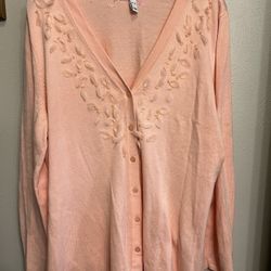 Isaac Mizrahi Women’s Peach Colored Pullover Blouse XL